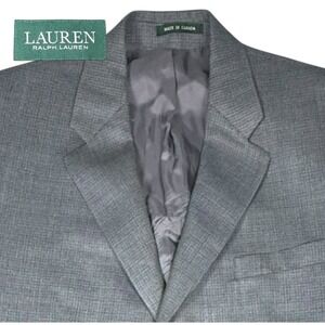 Lauren Ralph Lauren Mens 44L Gray Silk Wool Blazer Sport Coat Jacket